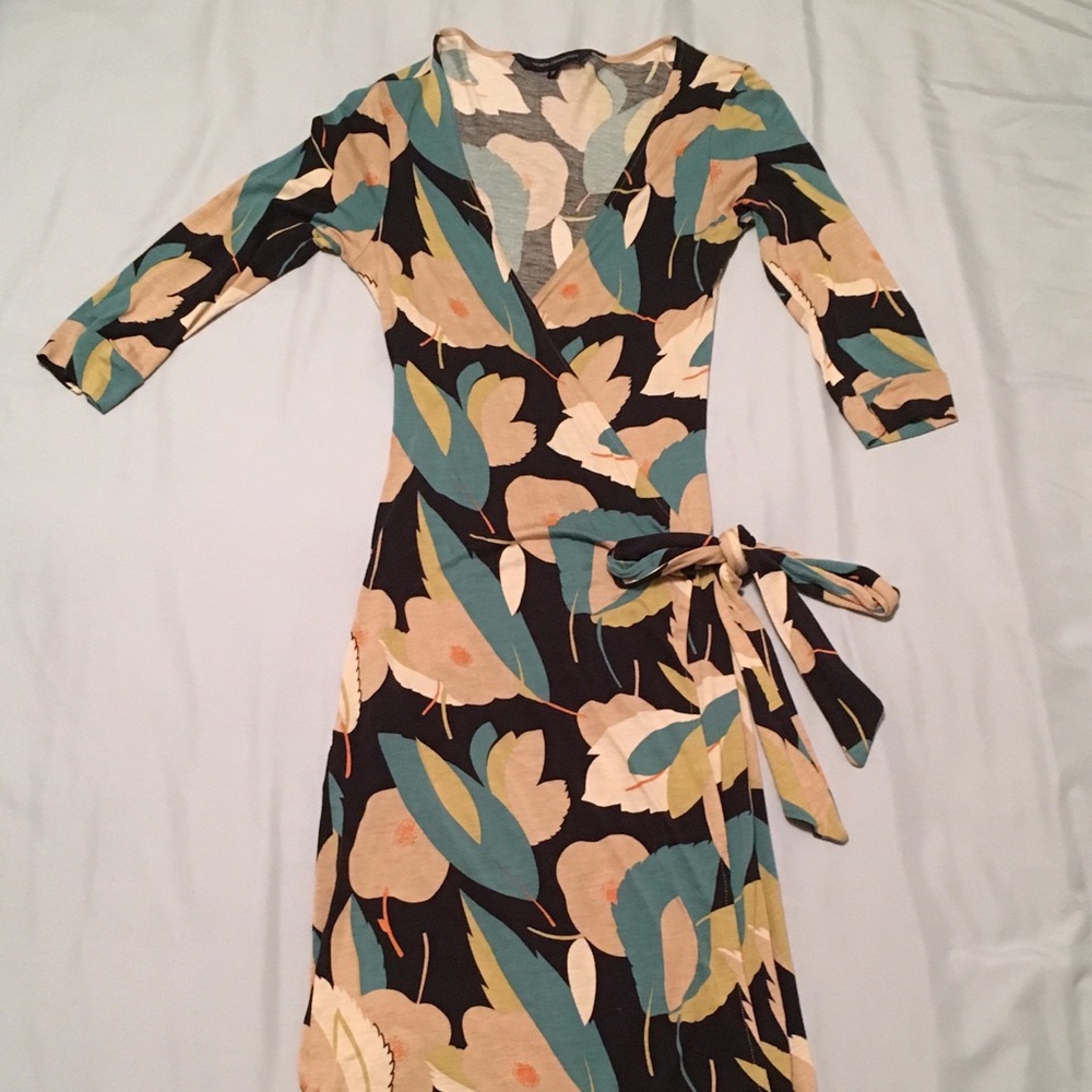 FCUK Fall Wrap Dress with Nature Motifs